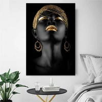 africa black art woman mosaic diamond painting modern big size wall art pictures full square round diamond embroidery sale