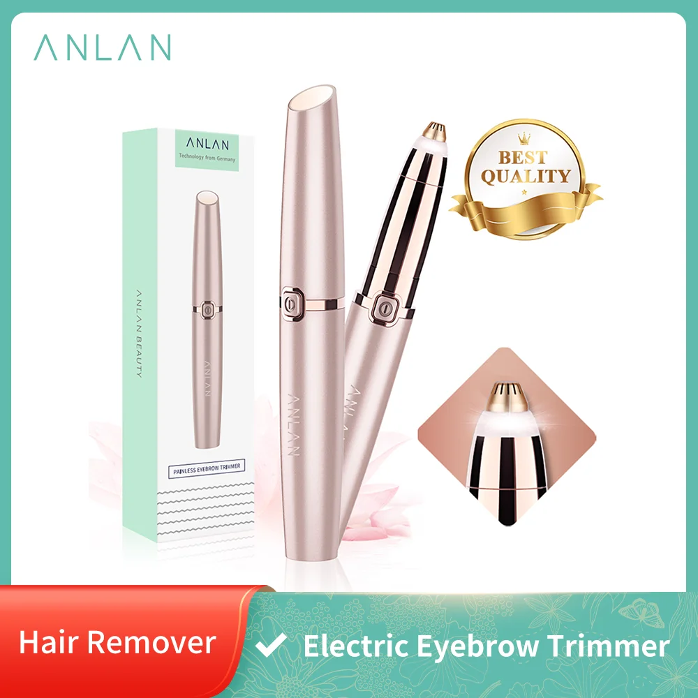 

ANLAN Electric Eyebrow Trimmer Makeup Painless Eye Brow Epilator Mini Shaver Razors Portable Facial Hair Remover Women depilator