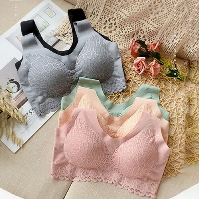 

Women Sports Bras Push Up Gather Bralette Seamless Bra Wire Free Women's Bra Comfort Underwear Solid Color Vest Brassiere