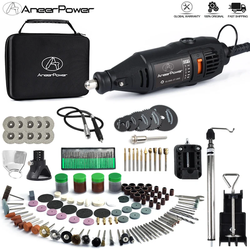 

Rotary Tool 180W Mini Drill Dremel Variable Speed Electric Engraving Polishing Machine Wood Carving Milling Cutter Rasp File Etc