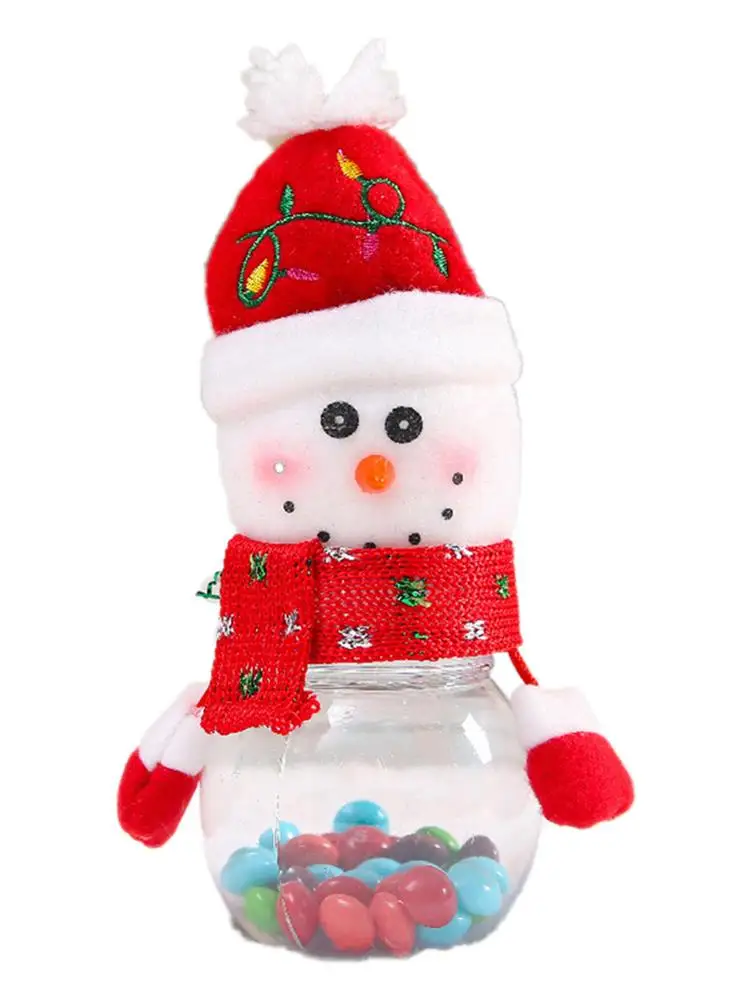 

Christmas Children's Candy Jar Elderly Snowman Fawn Decorations Props Gift Party Supplies Transparent Jar Home Decoration
