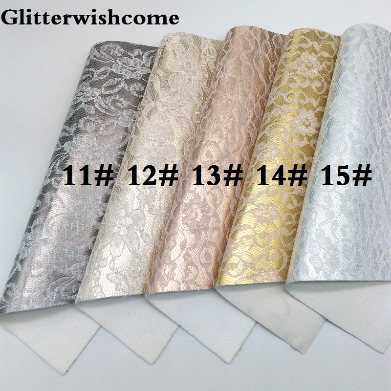 Glitterwishcome 21X29 см A4 размер винил для бантов металлик Синтетическая кожа со стеганым кружевом искусственная кожа листы для бантов, GM093A