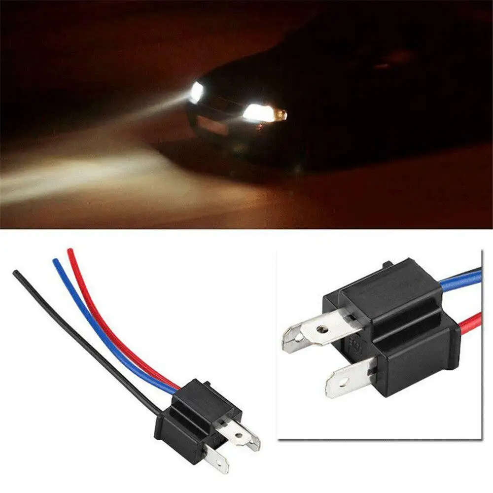 

2Pcs H4 Male Head Extension Connector Socket Wiring Harness Headlamp Connector Head with Wire Harness Adapter for Fog Headlight