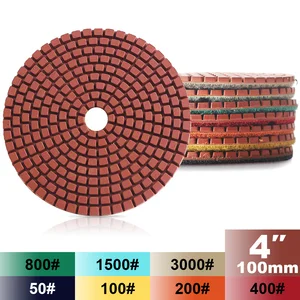 Мокрые алмазные 4-дюймовые полировальные диски 100 мм для шлифовки и полировки гранита, кварца, столешницы