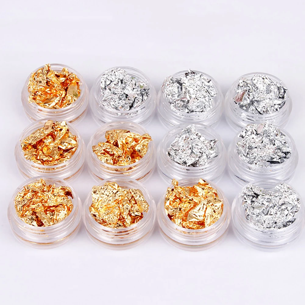 12 шт. в упаковке золотого серебряного цвета бумага из фольги DIY акриловые