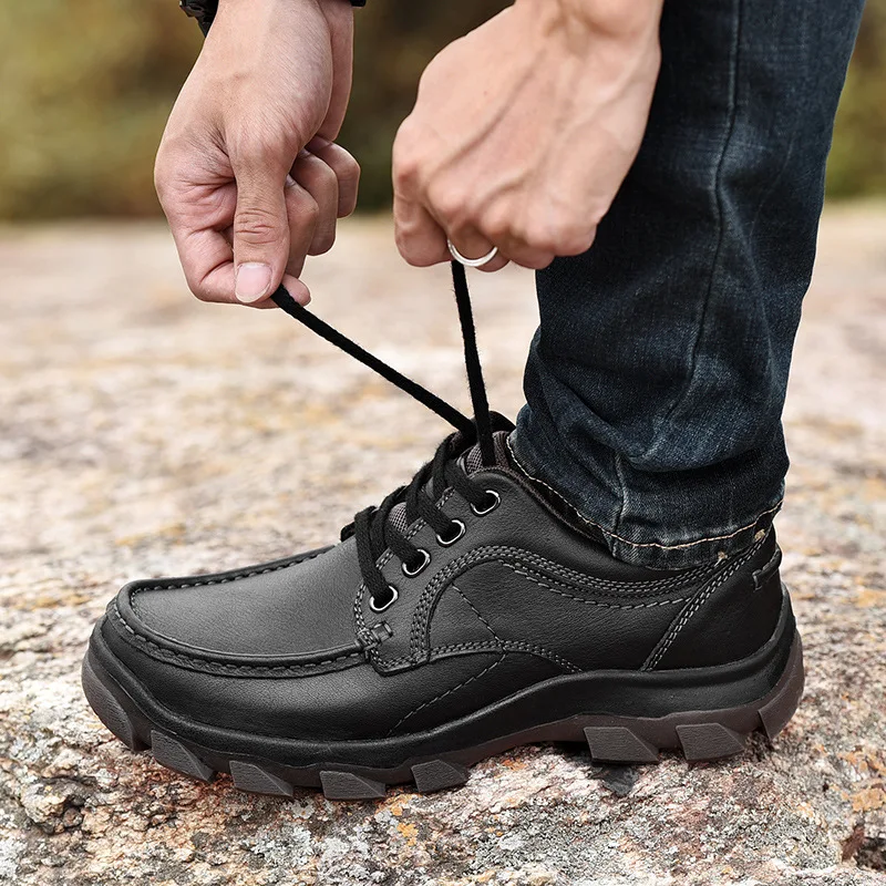 

Outdoor Hiking shoes Men Genuine Leather Shoes Men Dress Shoes Business Classic Leather Shoes Men Formal Footwear fg6