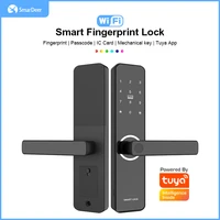 smardeer eletronic lock for tuya smart home biometric fingerprint door lock unlock via fingerprint password key ic card app