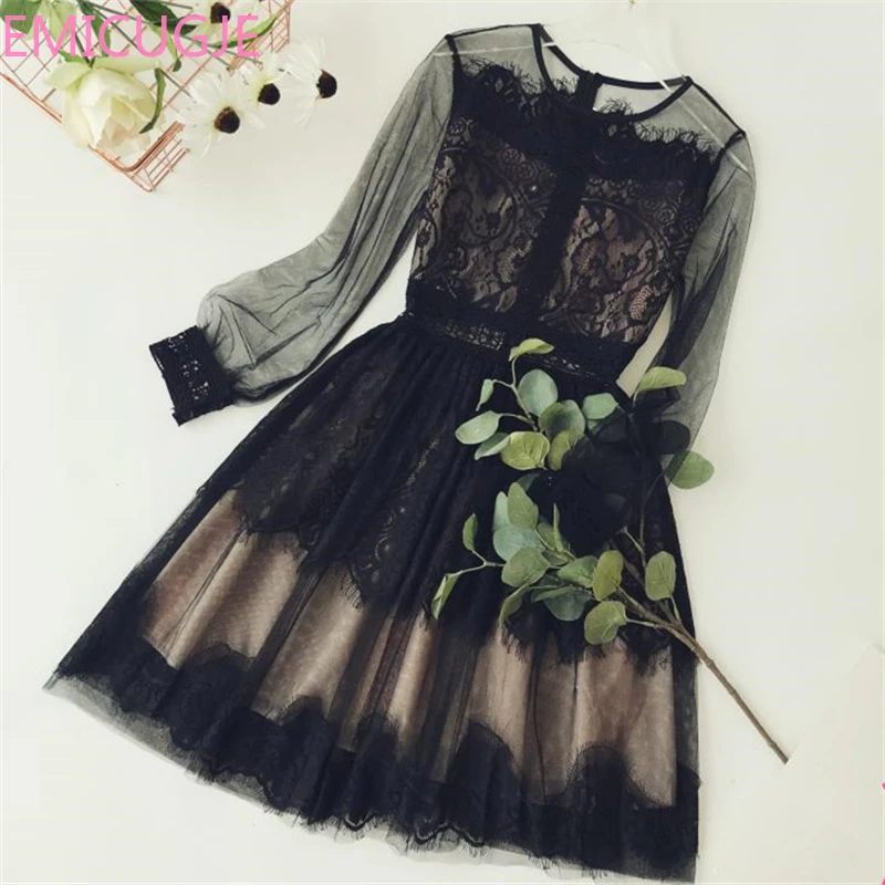 Вечерние платья женские милые тонкие до середины икры трапециевидной формы 2019