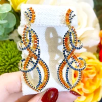 kellybola high quality noble luxury irregular pendant earrings dubai ladies wedding party daily anniversary zircon jewelry
