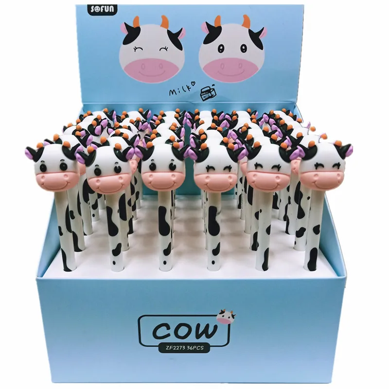 2/4PCS Lovely Cow Gel Pen Kawaii Colored Pen Cute Gel Pens Children Toys Student Stationary Kawaii School Supplies