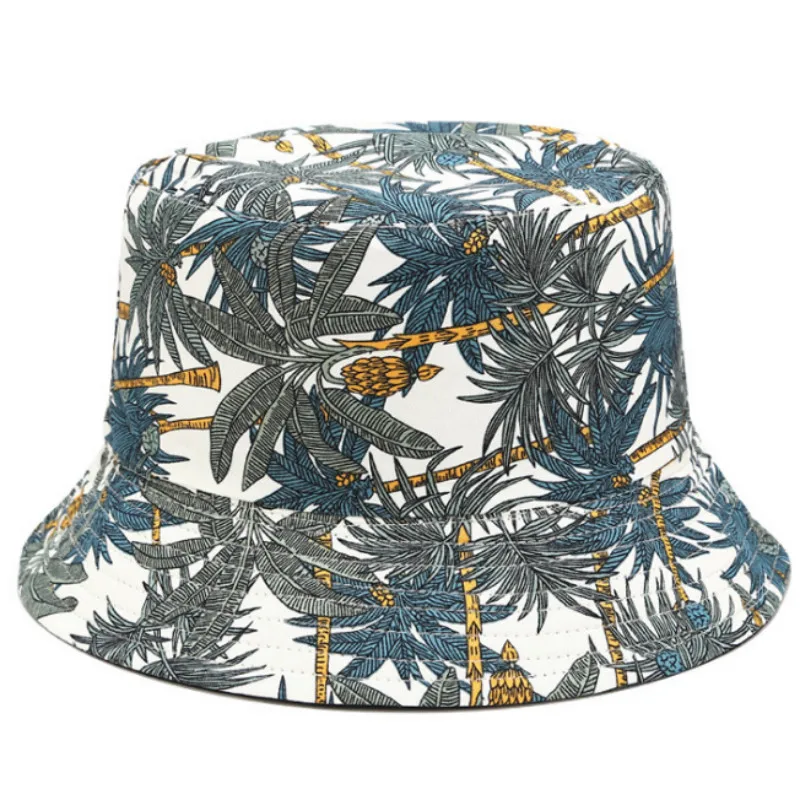 Шапка-ведро с банановым деревом Повседневная Двусторонняя женская панама