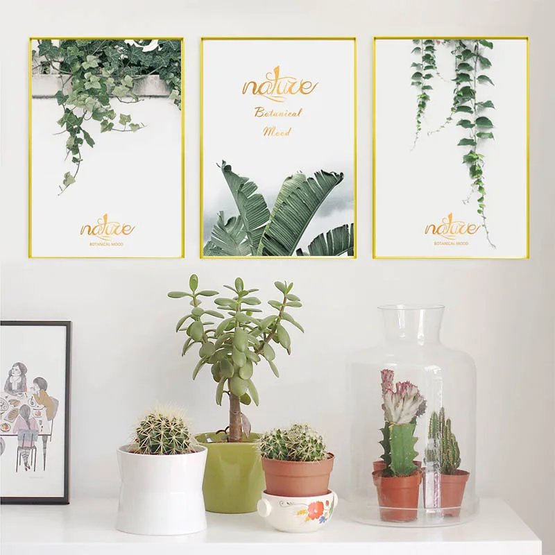 Настенная картина из тропических растений настенная Картина на холсте постеры в