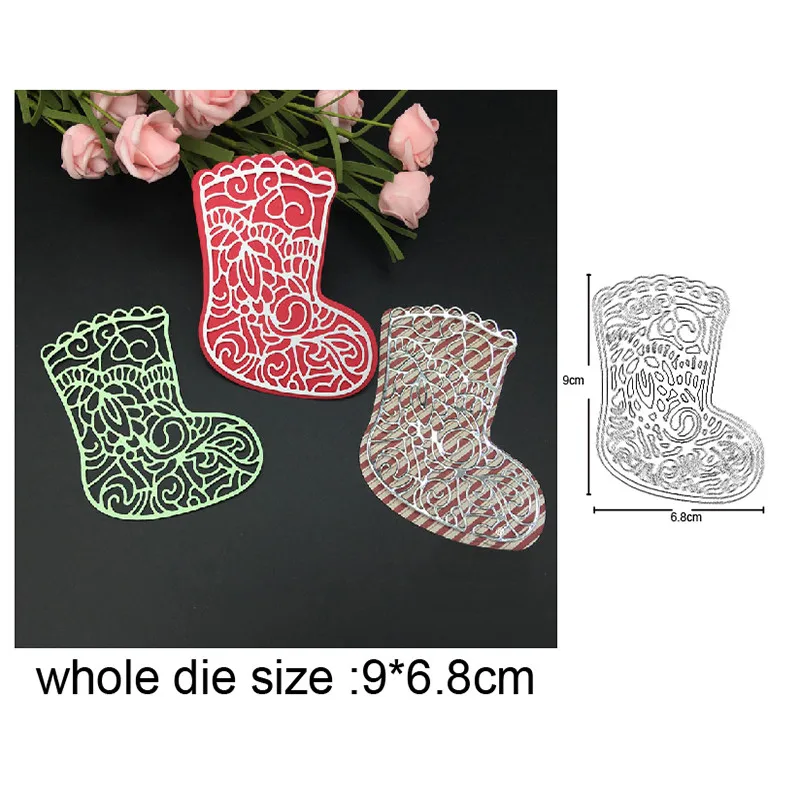 

Layering Christmas Socks Metal Cutting Dies for DIY Scrapbooking Paper and Card Making Decorative Embossing Die Cut Craft dies