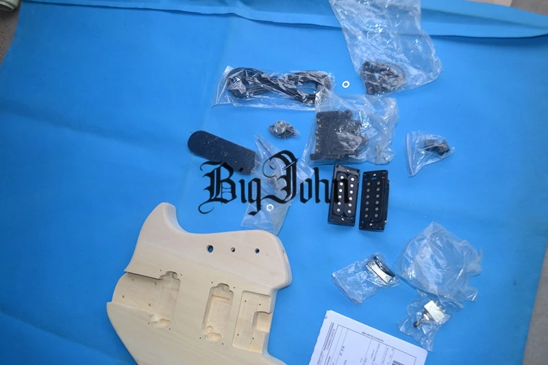 Безголовый корпус электрогитары и шея Неокрашенная с задней крышкой без