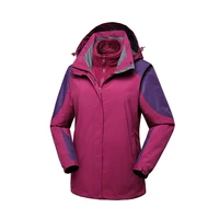 womens 3 in 1 casual jacket set with fleece linner winter jacket hiking ski jackets outdoor thickened warm hooded windproof coat