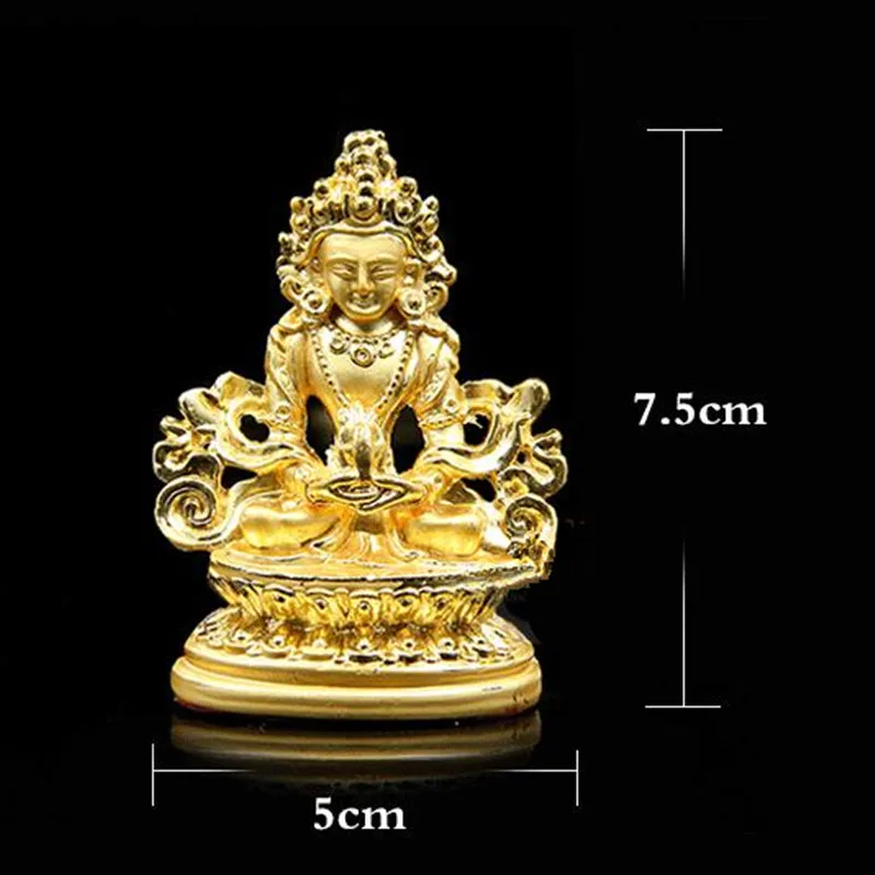 Буддийский сплав с золотым покрытием/Amitayus Будда Бодхисаттва декоративная статуя