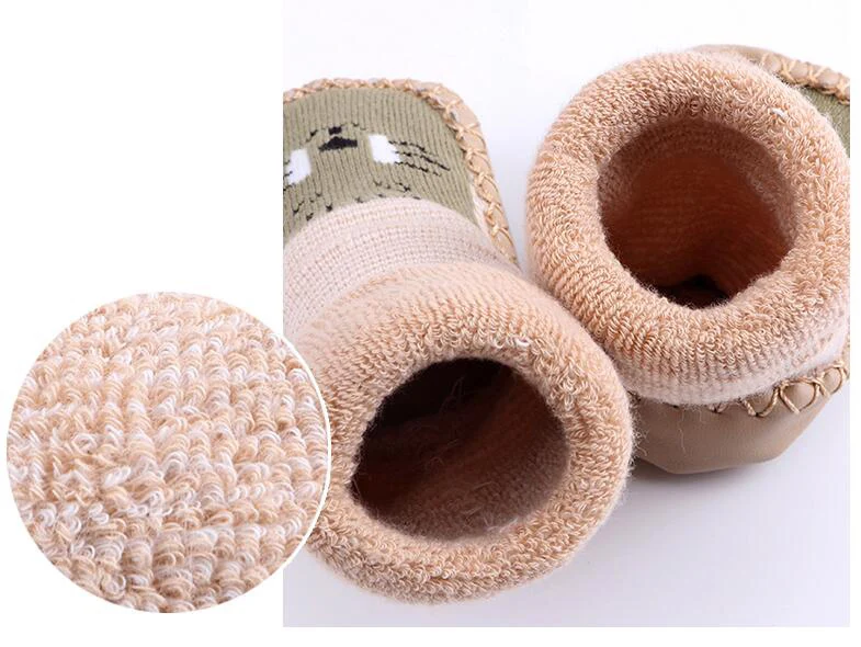 

Baby floor socks spring autumn Children antiskid shoes thick soled cool insulation children's cotton socks winter Shoes 2 pairs