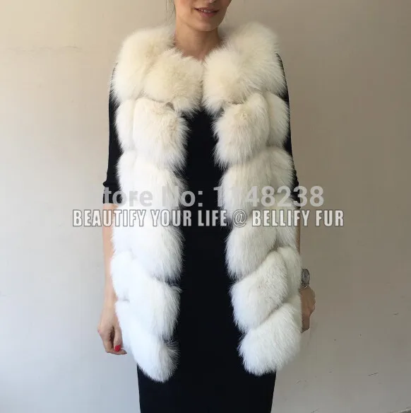 Новый 2020 модные Потрясающие Женщины &quotс натуральным лисьим мехом меховые жилеты