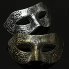 Маска в Римский, греческий стиле для мужчин, модный костюм на Хэллоуин, Маскарадная маска для вечеринок, золото, серебро
