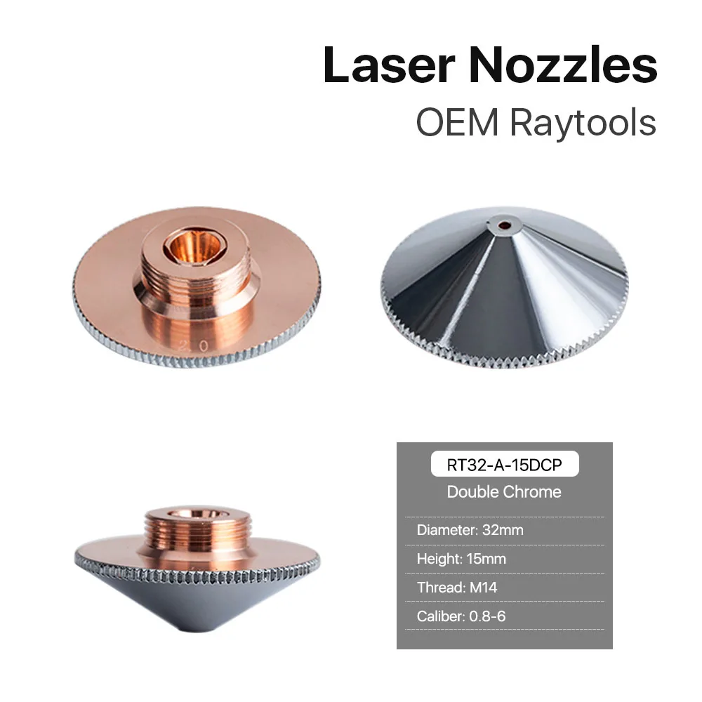 

Однослойные/двухслойные сварочные лазерные сопла Raytools диаметром 32 мм H15 калибра 0,8-6,0 для оптоволоконного лазерного станка с ЧПУ