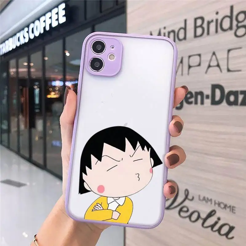 

Cartoon Chi bi Maruko Sakura Momoko Phone Cases Matte Transparent for iPhone 7 8 11 12 s mini pro X XS XR MAX Plus cover funda