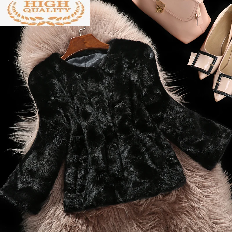 

2021 Роскошный натуральный мех пальто натуральная норковая шуба для женщин Pieces в стиле «пэчворк» на Роскошная зимняя теплая куртка размера п...