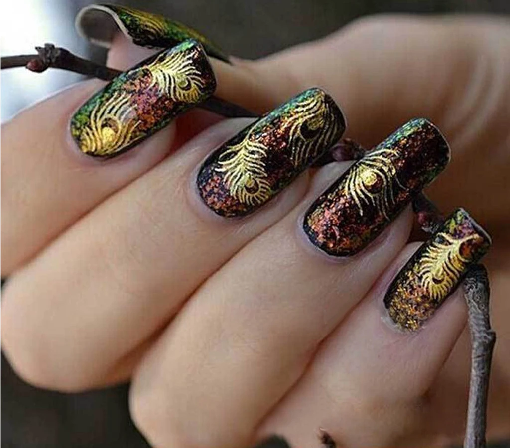 

2 Sheet Feather Design Water Transfer Nail Art Stickers Decal DIY Tips Decor