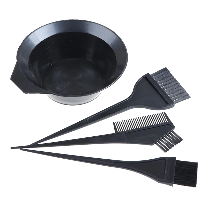 

4Pcs Hair Color Dye Bowl Comb Brushes Tool Kit Set Tint Coloring Dye Bowl Comb