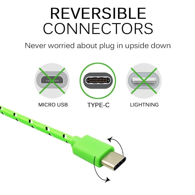 Кабель Maerknon USB Type C 2 4 А провод для быстрой зарядки и передачи данных Xiaomi Samsung Huawei