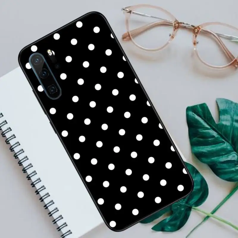 

Black And White Polka Dot pattern Phone Case For Huawei honor Mate P 10 20 30 40 Pro 10i 9 10 20 8 x Lite Luxury brand shell