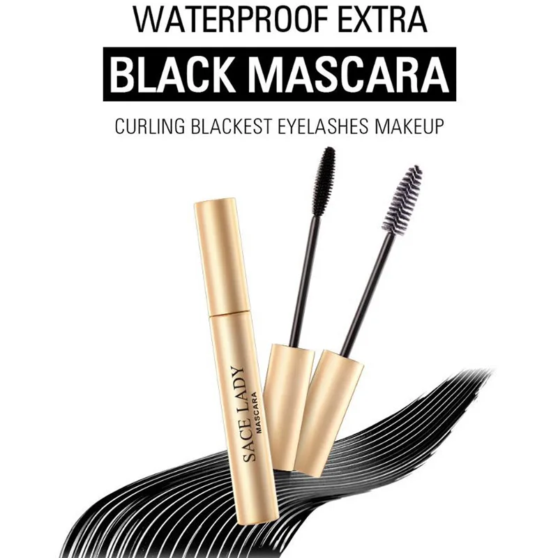 Золотая Водостойкая тушь для ресниц с двойной головкой из толстого волокна