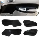 Черный с белой линией для Peugeot 206 для Citroen C2, только 4 двери, интерьер автомобиля, дверь из микрофибры, подлокотник, панель, кожаный чехол, отделка