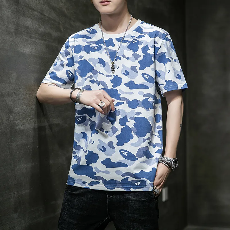 

2020 Summer New Short Sleeve T-shirt Men Round Neck Army Style T-shirt Cotton Male Military Pattern Tee Shirt