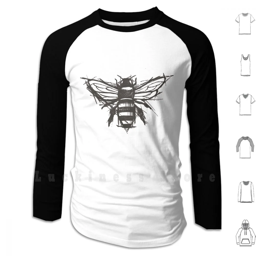

Sketchy Bee hoodies Bee Insect Wild Sketch Sketchy Animal Nature Summer Grey Black Life Sting Fly