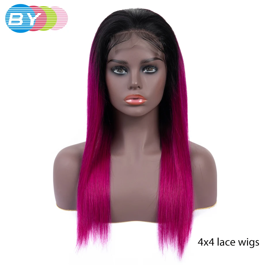 По 4x4 Hd Кружева Закрытие прямые человеческие волосы парики для черных женщин с