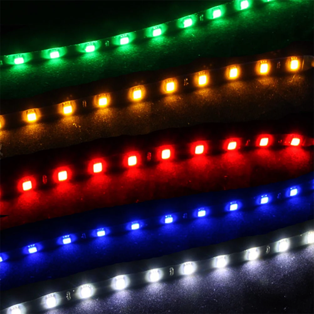 

12V Car Interior Led Strip Sticker Daytime Running Lights Waterproof Flexible Car Light 4 Color