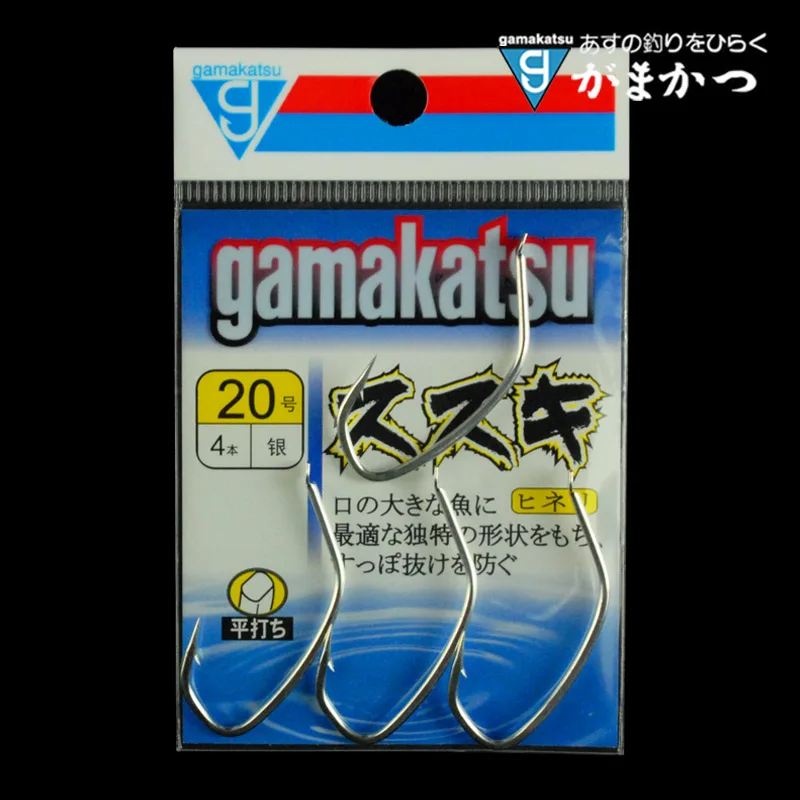 

High Quality Japan Gamakatsu Perch Hook Import White Barbed Big Mouth Hook Gamakatsu Hook