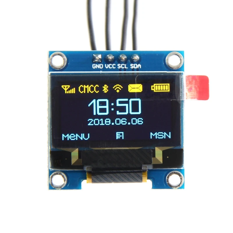 0 96 дюймов межсоединений интегральных схем I2C серийный GND 128X64 O светодиодный