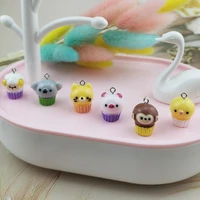10pcspack 3d family animals cake resin charms kawaii tiger sheep earrings pendant jewelry findings phone case diy keychain