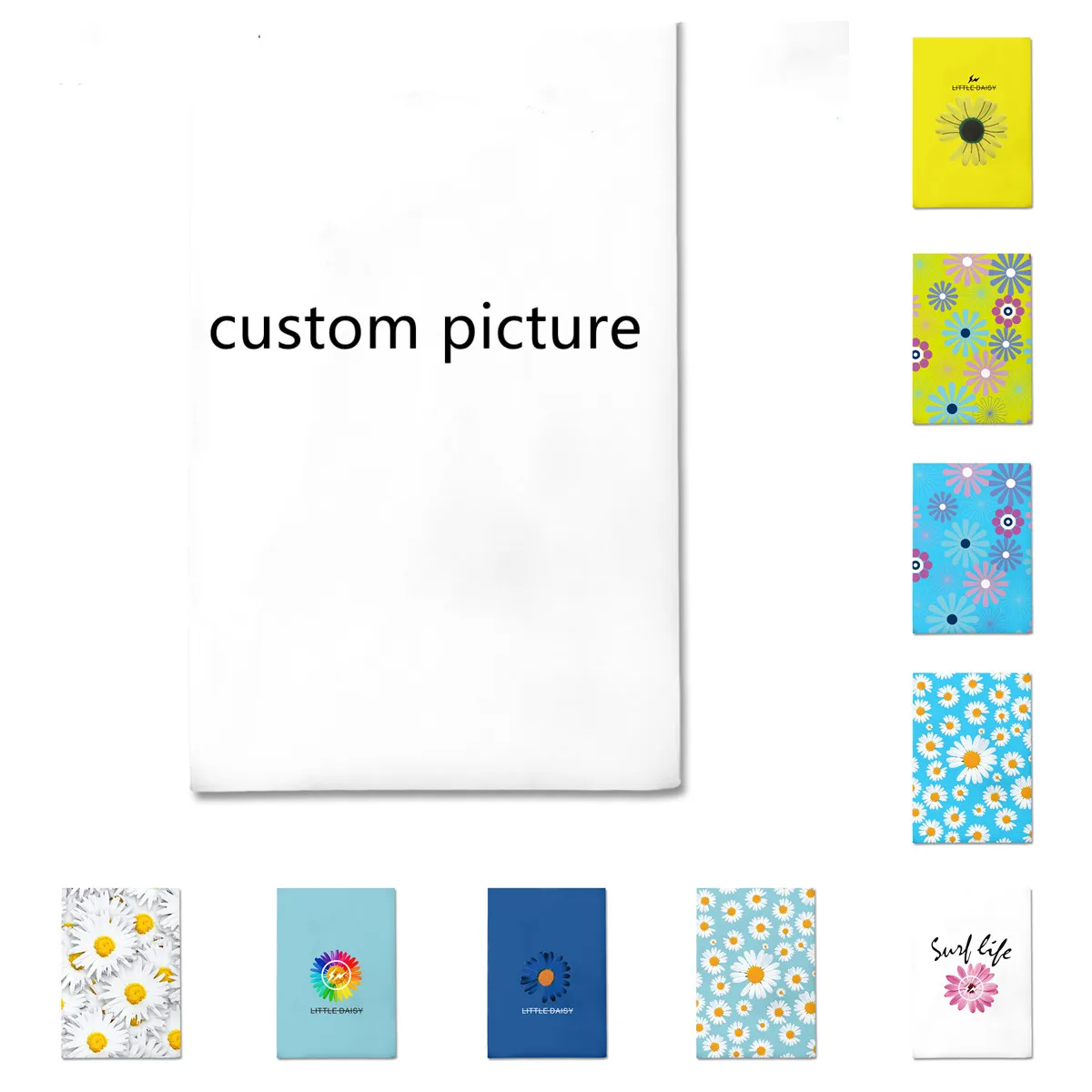 

3D Cartoon Printed Little Daisy DIY Custom Bedding Bed Sheet Home Textile Bedding Sets Home Decor Bedclothes Milk Silk Material