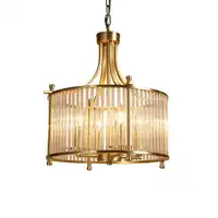 American country retro restaurant copper chandelier light luxury French simple dining room bedroom study crystal lamps
