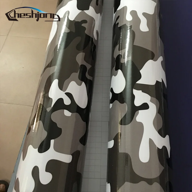 Cheshjon Arctic Camouflage виниловая клейкая черная белая серая камуфляжная пленка Военная мотоциклетная наклейка со скутером наклейка для изменения цвета