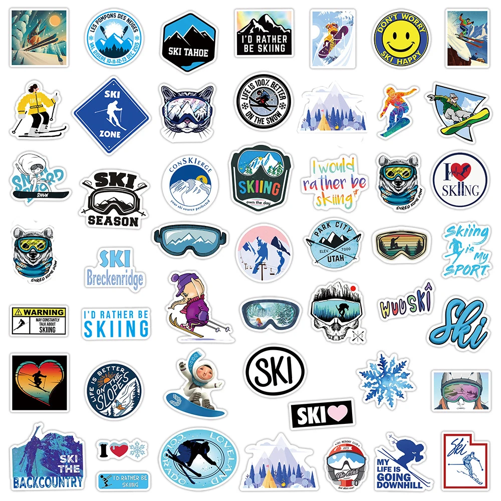 103050pcs winter skiing snow mountain graffiti stickers car luggage laptop skateboard snowboard refrigerator ski decal sticker free global shipping
