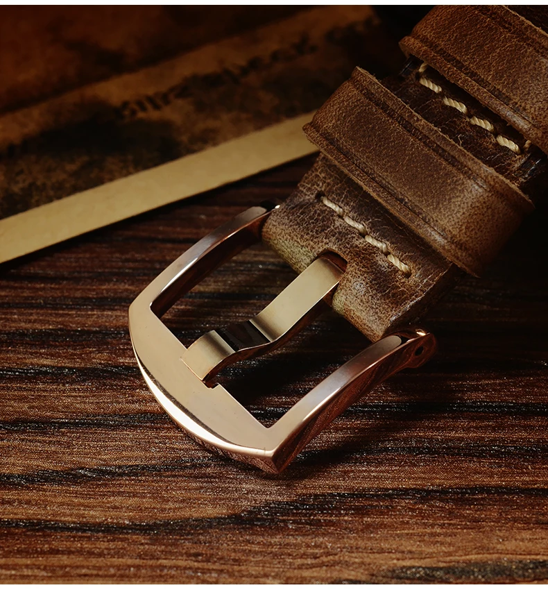 

San Martin Bronze Quartz Watches Business Casual Men Watch Holvin Leather Strap 200m Water Resistant RONDA Movement Wrist watch