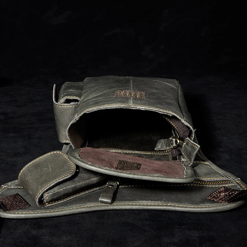 Винтажная поясная сумка для мужчин сумочка на бедро из натуральной кожи мотоцикл