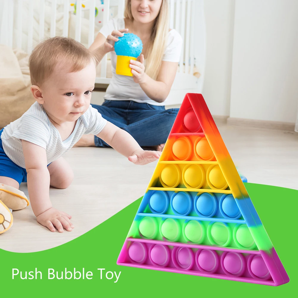 

Треугольные пузырьки, сенсорная игрушка для раннего развития, Настольная головоломка, забавные игрушки для снятия стресса, игрушки для сня...