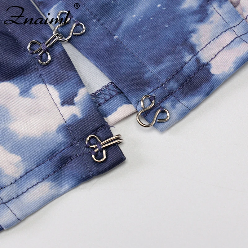 

Znaiml Sexy Sleeveless Vintage Print Backless Bodycon Patchwork Buttons Camis Top Women Fashion Streetwear Casual Clothing