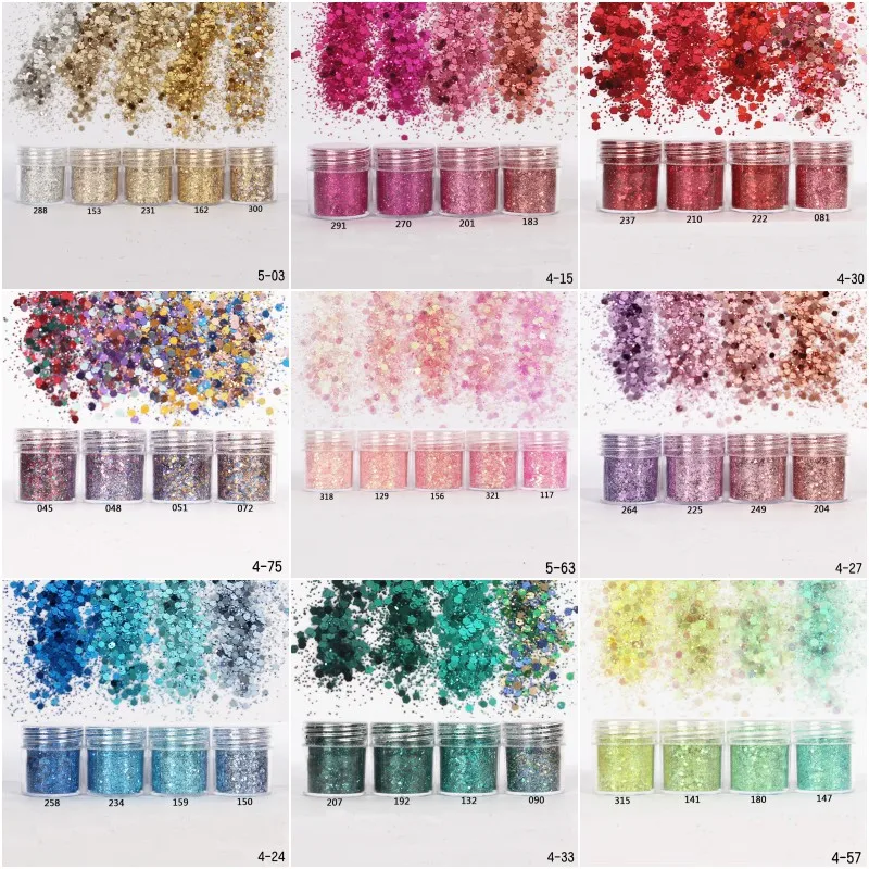 Nail Art Блеск 3D микс Цвет блестки порошок конфетти блестка для ногтей Средства