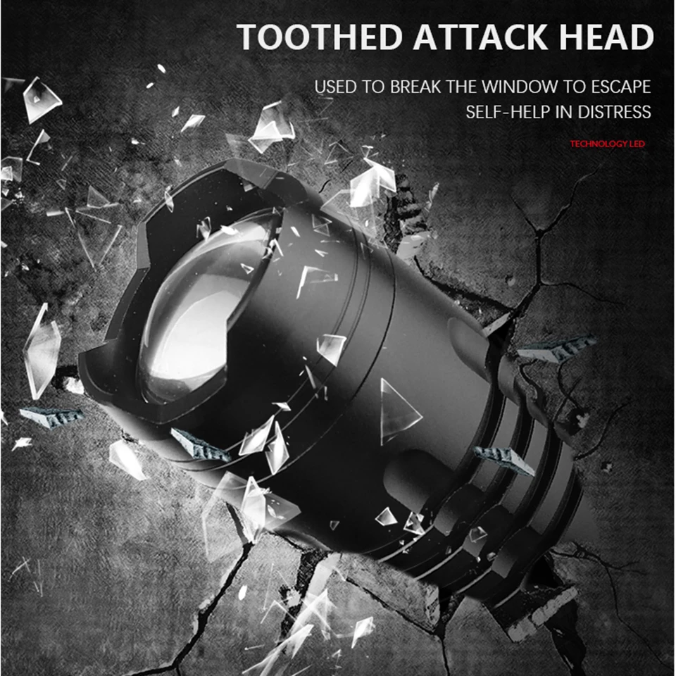 

Tactical LED Flashlight XHP90.2 Aluminum USB Rechargeable Zoom Torch Power Bank Function 18650 or 26650 Battery Lantern Outdoor