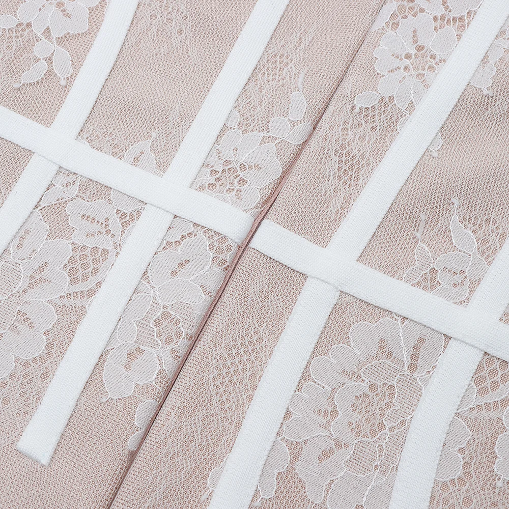 

Ocstrade Summer Mini Lace Bandage Dress 2020 New Arrival Women Spaghetti Strap Sexy Bandage Dress Bodycon Club Party Dress